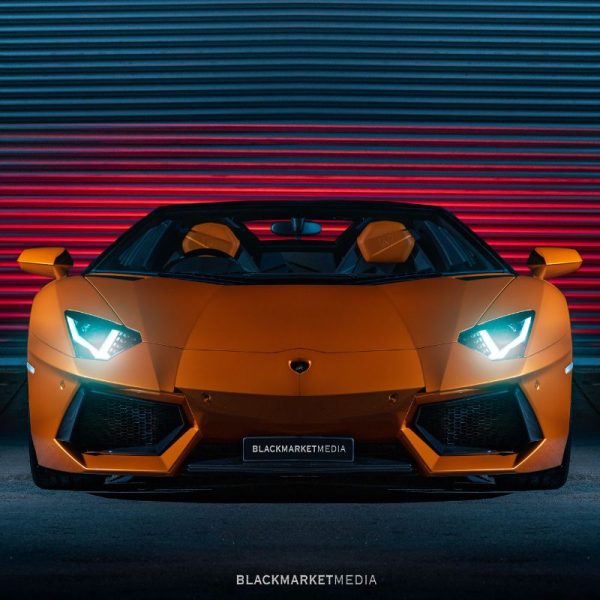 Professional photography of a Lamborghini, captured by Black Market Media 